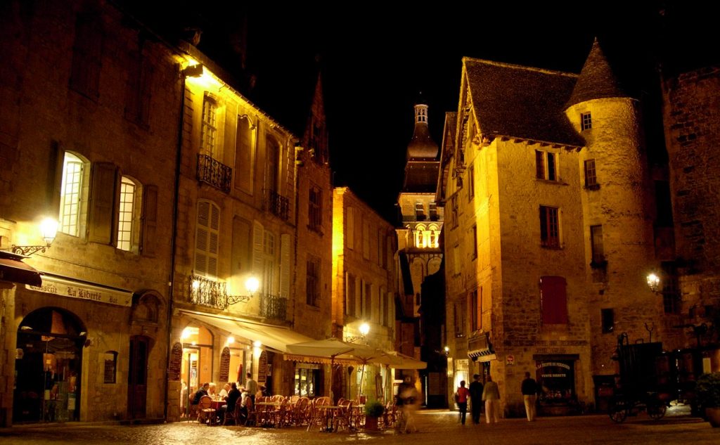 Medieval Sarlat at night